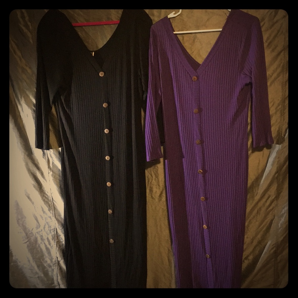 A pretty black an purple dress